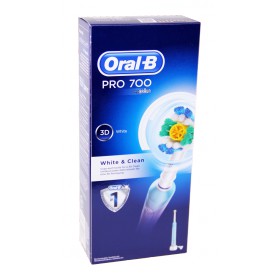 Oral B - Brosse à dents électrique Pro 700 White & Clean