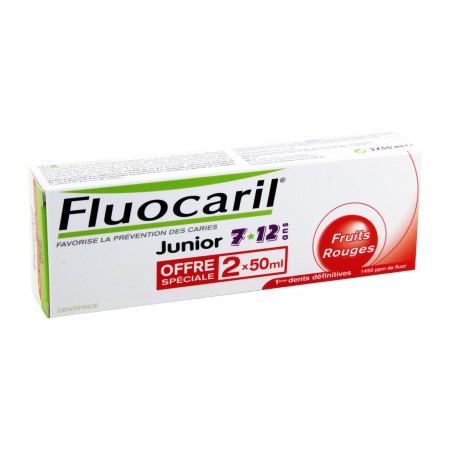 Fluocaril - Dentifrice Junior Fruits Rouges 2x50ml