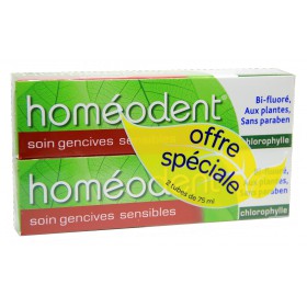 Boiron - Homéodent Dentifrice Chlorophylle Gencives sensibles 2x75ml