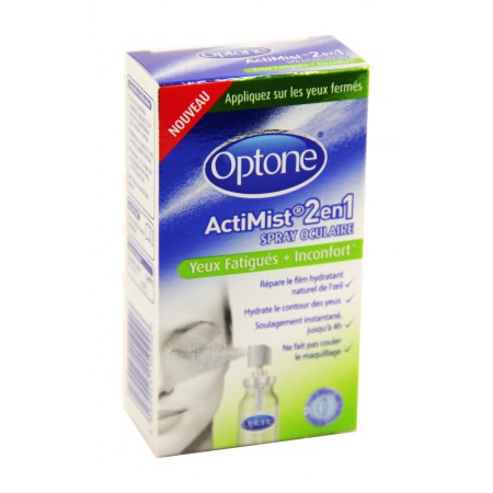 Optone - Actimist 2 en 1 spray oculaire yeux fatigués + inconfort 10ml