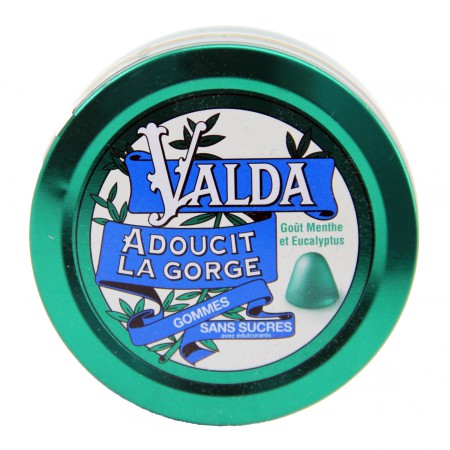 Valda - Gommes sans sucres goût menthe et eucalyptus 50g