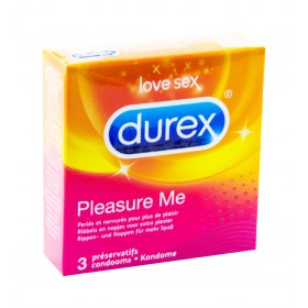 Durex - Pleasure me préservatifs perlés et nervurés x3