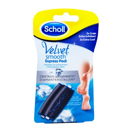 Scholl - Velvet smooth express pedi rouleaux de remplacement extra exfoliant x2