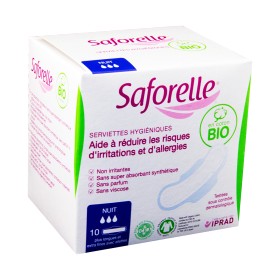 Saforelle - Coton Protect Serviettes hygièniques nuit x10