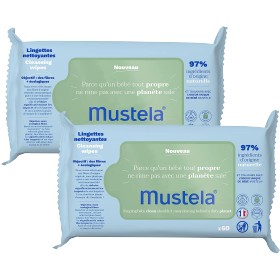 Mustela Bébé - Lingettes nettoyantes 2x60